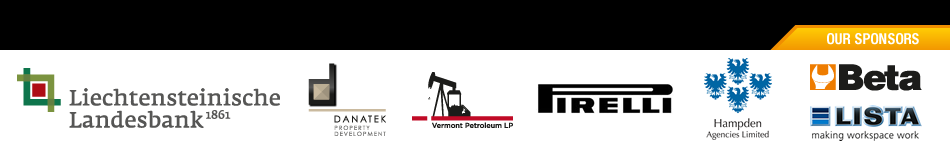 Our sponsors - Liechtensteinische Landesbank 1861, Danatek Property Development, Vermont Petroleum LP, Pirelli, Hampden Agencies Limired, Beta, Lista